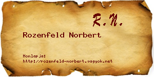 Rozenfeld Norbert névjegykártya