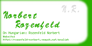 norbert rozenfeld business card